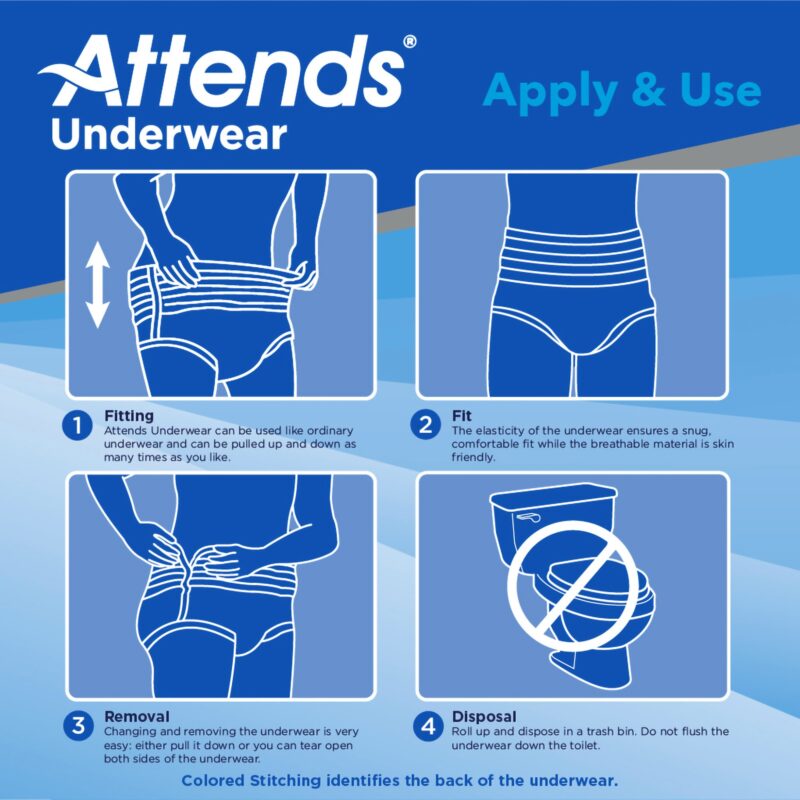 Pull Ups/ Underwear White Unisex Adult Absorbent , Large 100/Cs Attends - Image 2