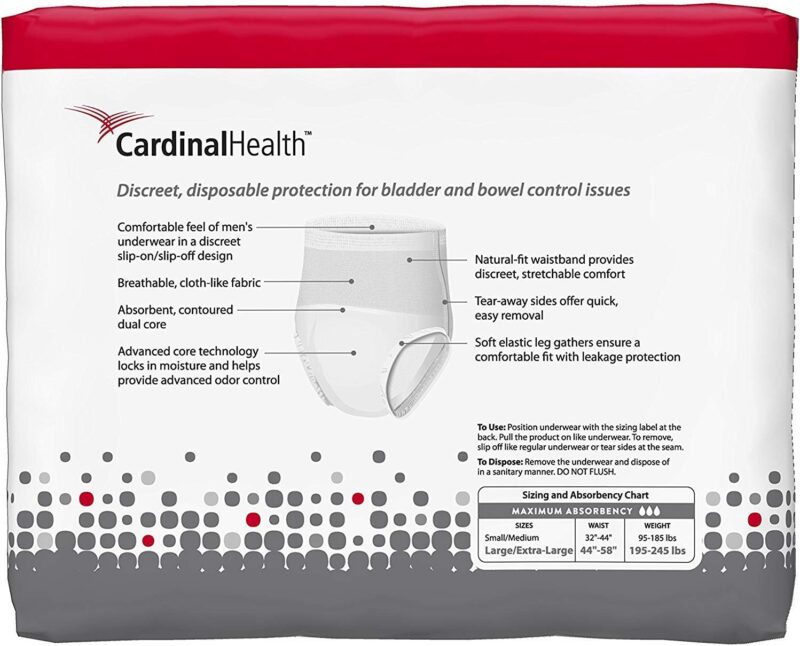 Pull Ups/ Underwear Men's Protective Large/Extra Large,  Maximum Absorbency Cardinal Health - Image 3