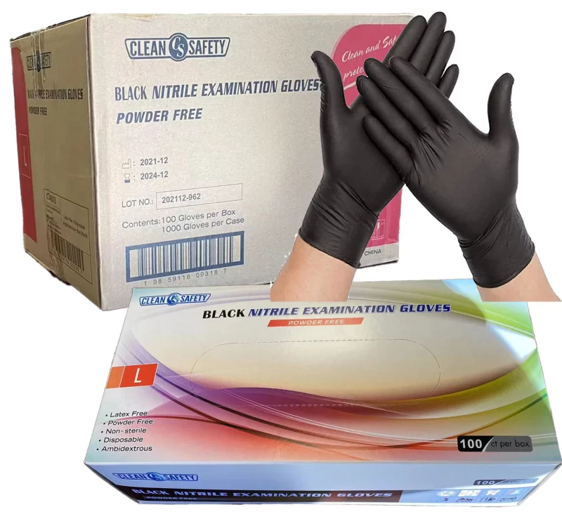 Nitrile Powder-Free Examination Gloves- Black Clean Safety