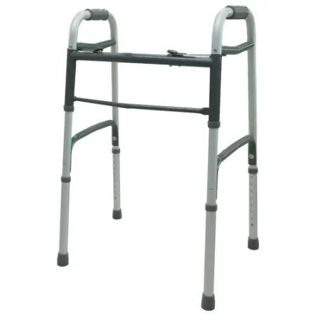 Two-Button Folding Walker with Wheels