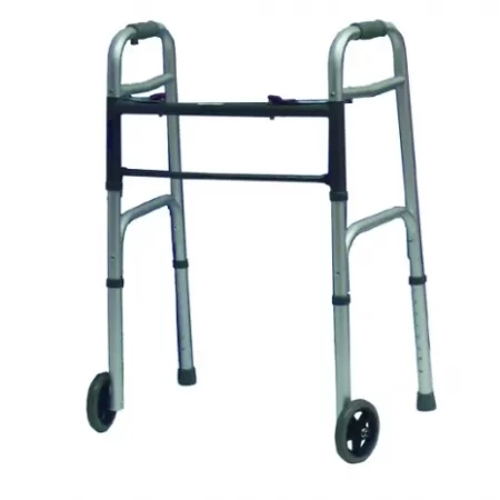 Two-Button Folding Youth Walker with Wheels