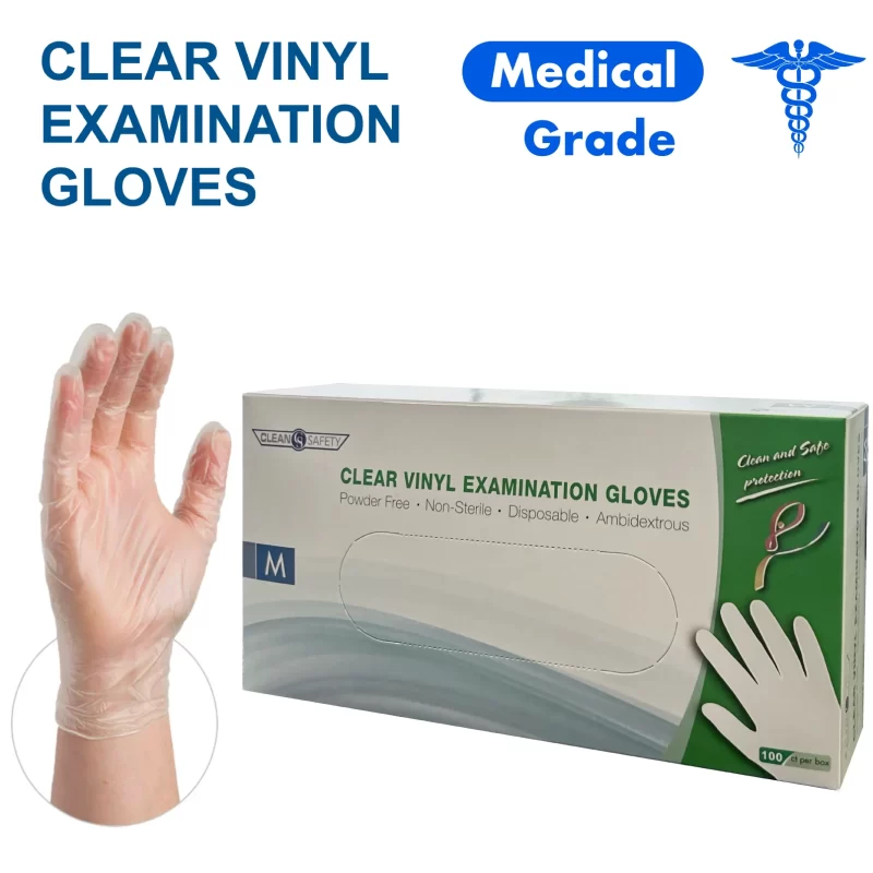 Gloves Clear Vinyl Exam Clean Safety - Image 2