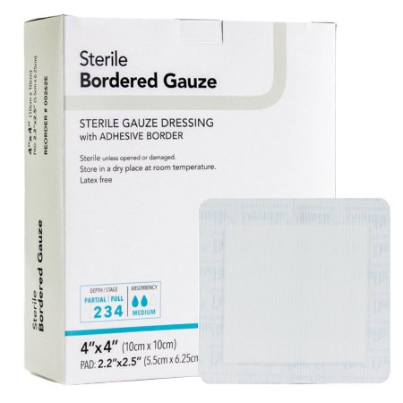 Bordered Gauze Adhesive Dressing Square Sterile DermaRite