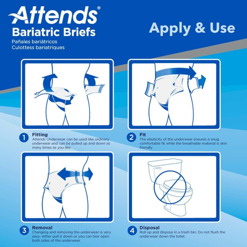 Bariatric Briefs with tabs for Ultimate Absorbency, XXX-Large, Attends - Image 2