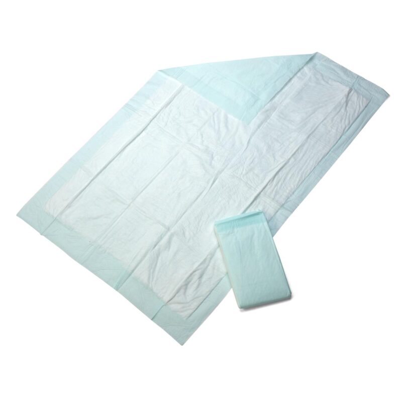 Underpads/Bedpads/Chux/Chucks Disposable Standard Fluff, Moderate Absorbency, 23" x 36", Green -120 Ct - Image 2
