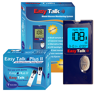 Blood Glucose Monitoring System Easy Talk II with strip option Home Aide